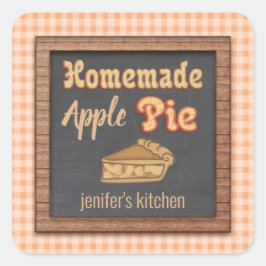 ヴィンテージシャルボードタイポグラフィ自家製アップルパイ スクエアシール