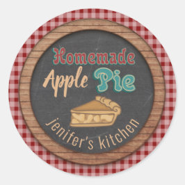 ヴィンテージシャルボードタイポグラフィ自家製アップルパイ ラウンドシール