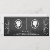 ヴィンテージシャルボードチケット結婚のリハーサルディナー 招待状 (裏面)