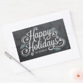 ヴィンテージシャルボードハッピーホリデーズシール 長方形シール (封筒)