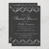 ヴィンテージシャルボードハートブライダルシャワー招待 招待状 (正面/裏面)