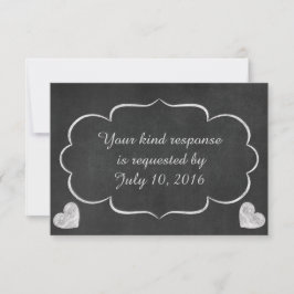 ヴィンテージシャルボードハート結婚式RSVP 出欠カード