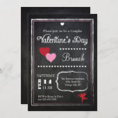 ヴィンテージシャルボードバレンタインデー招待状 招待状 (正面/裏面)