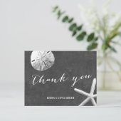 ヴィンテージシャルボードビーチテーマ結婚ズサンキュー ポストカード (スタンド正面)