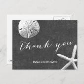 ヴィンテージシャルボードビーチテーマ結婚ズサンキュー ポストカード (正面/裏面)