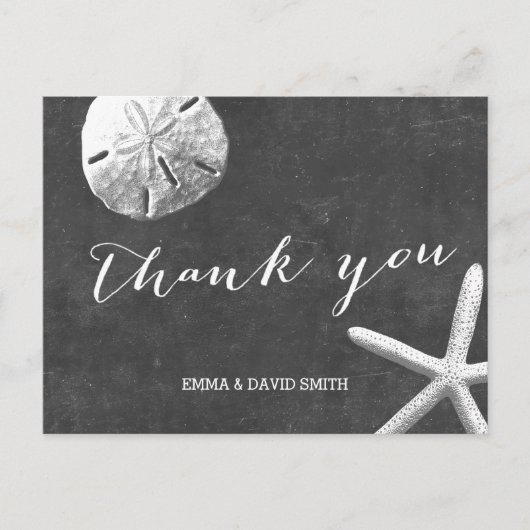ヴィンテージシャルボードビーチテーマ結婚ズサンキュー ポストカード (正面)