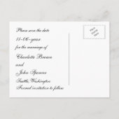 ヴィンテージシャルボードピーコック日付を保存 案内ポストカード (裏面)