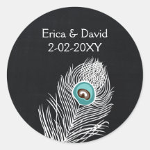 ヴィンテージシャルボードピーコック結婚式の引き出物のシール