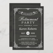 ヴィンテージシャルボードフレームエレガントの廃棄パーティー 招待状 (正面/裏面)