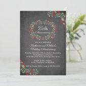 ヴィンテージシャルボードフローラフレーム記念日パーティー 招待状 (スタンド正面)