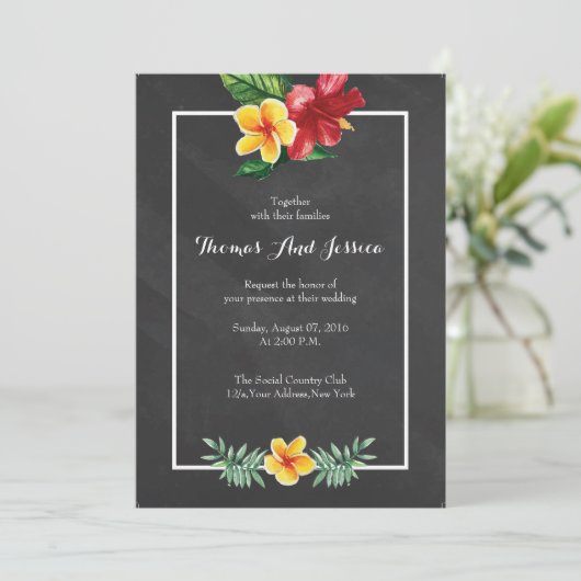 ヴィンテージシャルボードフローラ結婚式招待状 招待状 (スタンド正面)