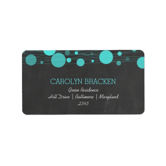 ヴィンテージシャルボードブルー結婚ランタン ラベル (正面)