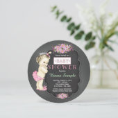 ヴィンテージシャルボードベビーガールシャワー 招待状 (スタンド正面)