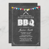 ヴィンテージシャルボードベビーシャワーBBQパーティー 招待状 (正面/裏面)