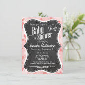 ヴィンテージシャルボードベビーピンク迷彩柄；カモフラージュ 招待状 (スタンド正面)