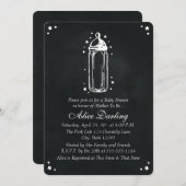 ヴィンテージシャルボードベビーボトルベビーシャワー 招待状 (正面/裏面)