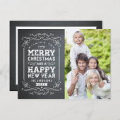 ヴィンテージシャルボードホリデーフォトカードポストカード シーズンポストカード (正面/裏面)