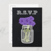 ヴィンテージシャルボードメイソンジャールフローラrsvp インビテーションポストカード (正面/裏面)