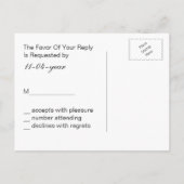 ヴィンテージシャルボードメイソンジャールフローラrsvp インビテーションポストカード (裏面)