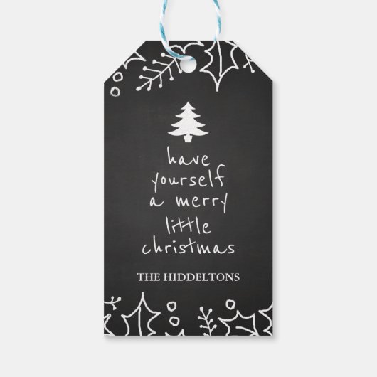 ヴィンテージシャルボードメリークリスマスタイポグラフィ ギフトタグ (裏面)