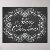 ヴィンテージシャルボードメリークリスマス引用文アート ポスター (正面)