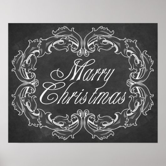ヴィンテージシャルボードメリークリスマス引用文アート ポスター (正面)