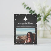 ヴィンテージシャルボードメリークリスマス | ツリーの写真 シーズンポストカード (スタンド正面)