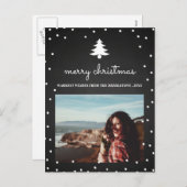 ヴィンテージシャルボードメリークリスマス | ツリーの写真 シーズンポストカード (正面/裏面)