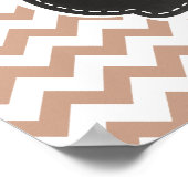 ヴィンテージシャルボードルック;茶色のシェブロンパターン ポスター (角)