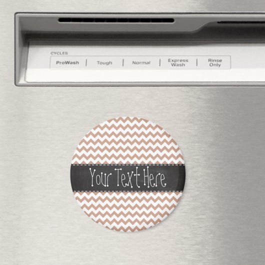 ヴィンテージシャルボードルック;茶色のシェブロンパターン マグネット (インサイチュ (食洗機))