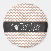 ヴィンテージシャルボードルック;茶色のシェブロンパターン マグネット (正面)