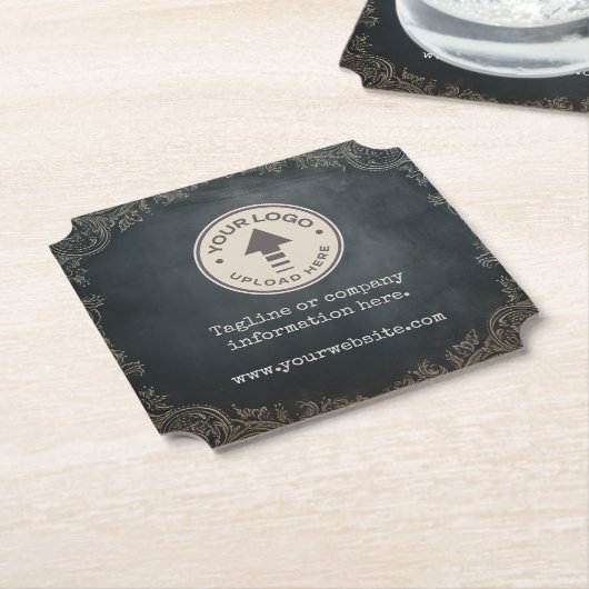 ヴィンテージシャルボード会社のビジネスロゴ ペーパーコースター (アングル)
