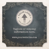 ヴィンテージシャルボード会社のビジネスロゴ ペーパーコースター (正面)