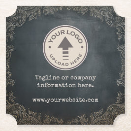 ヴィンテージシャルボード会社のビジネスロゴ ペーパーコースター