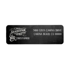 ヴィンテージシャルボード卒業パーティーのアドレスのリターン ラベル