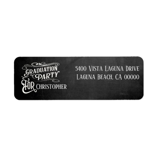 ヴィンテージシャルボード卒業パーティーのアドレスのリターン ラベル (正面)