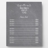 ヴィンテージシャルボード理容師ショップ白い渦巻き フォトプラーク (正面)