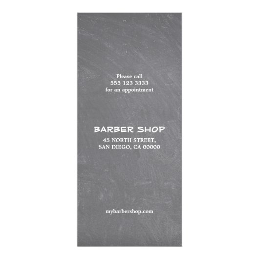 ヴィンテージシャルボード理容師ショップ白い渦巻き ラックカード (裏面)