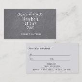 ヴィンテージシャルボード理容師ショップ白い渦巻き 予約カード (正面/裏面)