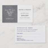 ヴィンテージシャルボード理容師ショップ白い渦巻き 紹介カード (正面/裏面)