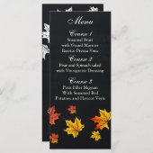 ヴィンテージシャルボード秋の結婚式のメニューカード メニュー (正面/裏面)