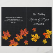 ヴィンテージシャルボード秋の結婚式プログラム (正面)