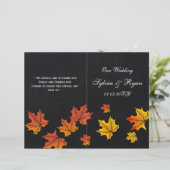 ヴィンテージシャルボード秋の結婚式プログラム (スタンド正面)