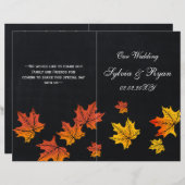 ヴィンテージシャルボード秋の結婚式プログラム (正面/裏面)