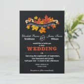 ヴィンテージシャルボード秋の結婚式招待状 招待状 (スタンド正面)