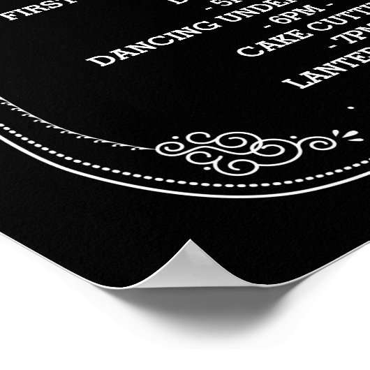 ヴィンテージシャルボード結婚式の日程 ポスター (角)