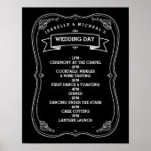 ヴィンテージシャルボード結婚式の日程 ポスター (正面)