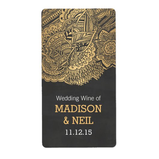 ヴィンテージシャルボード金ゴールドボヘ結婚ミアンワイン ラベル (正面)
