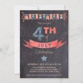 ヴィンテージシャルボード7月4日パーティー愛国心 招待状 (正面)