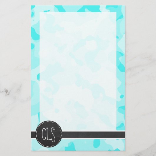 ヴィンテージシャルボード；セレステ迷彩柄；カモフラージュ 便箋 (正面)